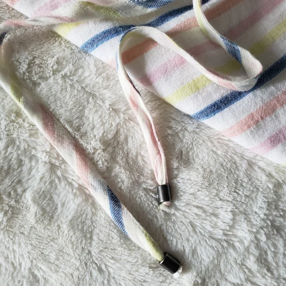 Splendid Linen Blend Button Front Midi Dress in Picnic Stripe - Picture 9 of 16